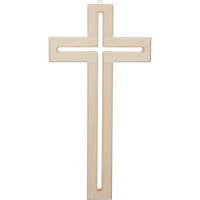 Hängekreuz, Ahornholz, 31x16x2 cmdurchgefräst Hängekreuz, Ahornholz, 31x16x2 cmdurchgefräst