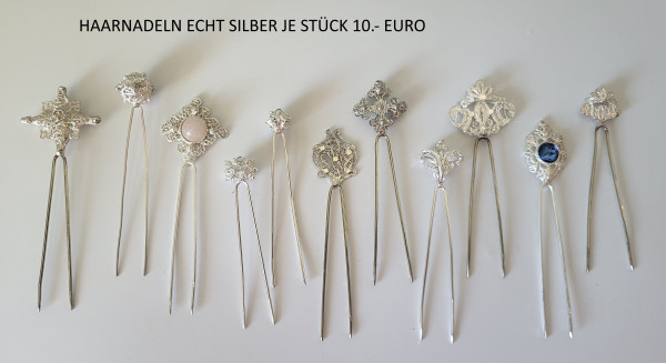 Haar-Anstecknadel "Echt silber" je 1 Stk"Wunschartikel bei uns melden"