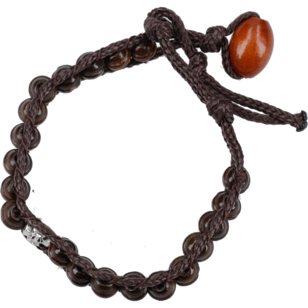 Armband aus Glasperlen, türkis-weißDehnbares Band, mit Kreuz