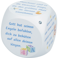 Gebetswürfel, Taufe, Kinder, 49mmSwarovski Stein, blau lackiert Gebetswürfel, Taufe, Kinder, 49mmSwarovski Stein, blau lackiert