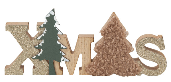 Holz Schriftzug XMASh=10,5cm b=24cm
