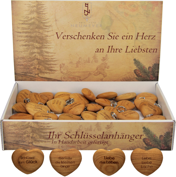 Display &quot;Herz-Schlüsselanhänger&quot; 4-fach sort., VE=32