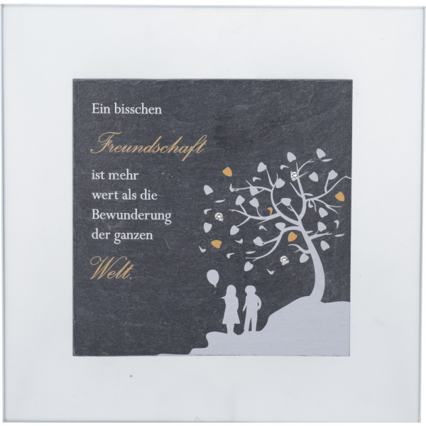 Schiefertafel auf Glas