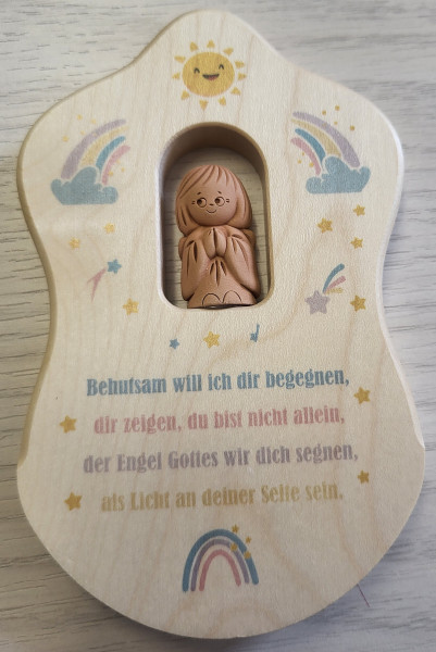 Wandtafel natur m. Tonengel Wolke"Behutsam will ich dir...."