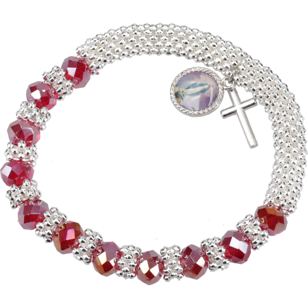 Armband mit Glasperlen, geschl. iris.blau, dehnbares Band