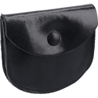 Lederetui mit Steg, Farbe SchwarzOhne Prägung, m. Druckknopf, 8x7cm Lederetui mit Steg, Farbe SchwarzOhne Prägung, m. Druckknopf, 8x7cm