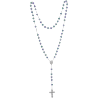 Rosenkranz gekettelt, Glasperle blau7mm Perle, Muranoart, Länge 55cm Rosenkranz gekettelt, Glasperle blau7mm Perle, Muranoart, Länge 55cm