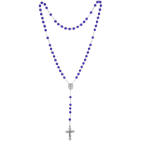 Rosenkranz gekettelt, Glasperle blau6mm, Länge 47cm Rosenkranz gekettelt, Glasperle blau6mm, Länge 47cm