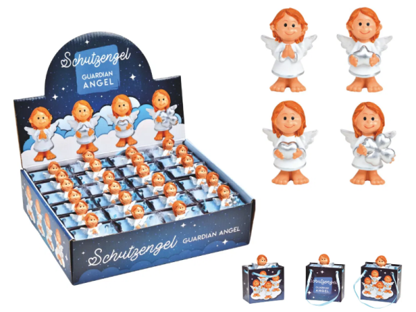Engel in Geschenktüte aus PolyVE = 24 Stück 6x6x3 cm