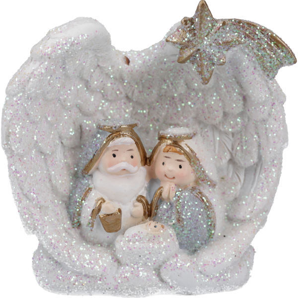 Glitzerkrippe "Krippenszene-Engel", 6 cmVE= 3 St.,St.2,29,einzeln im Geschenkkt.