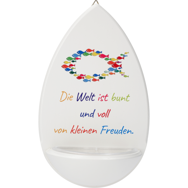 Kinderweihkessel, Die Welt ist voll...15cm, bedruckt, weiß