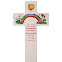 Kinderkreuz "Jedes Tierlein hat ..."Ahornholz, natur, 20 x 12 cm Kinderkreuz "Jedes Tierlein hat ..."Ahornholz, natur, 20 x 12 cm