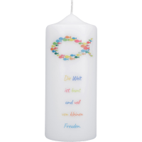 Kerze weiß "Die Welt ist...." Kerze weiß "Die Welt ist...."