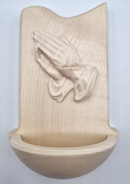 Weihkessel Wellenform natur ca. 14 cmmit Betende Hände