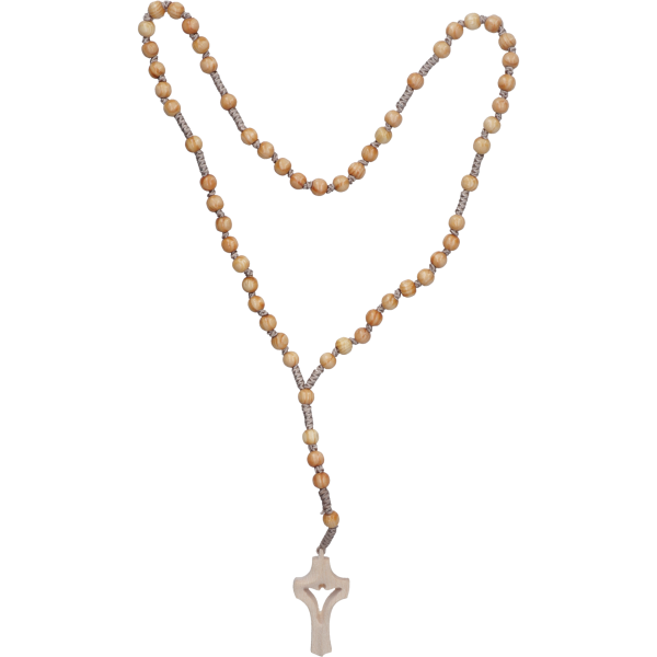 Rosenkranz geknüpftHolzperle, Finn. Tanne natur, 6mm, 33cm