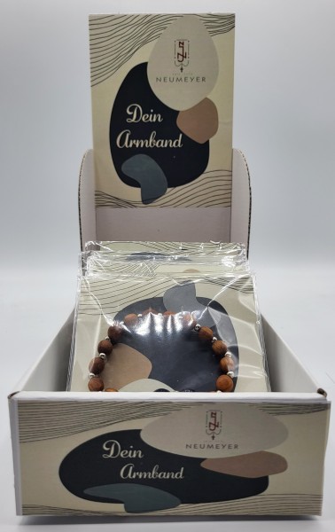 Display Armbänder mit Olivenholz PerlenVE = 18 Stück 6-fach sortiert