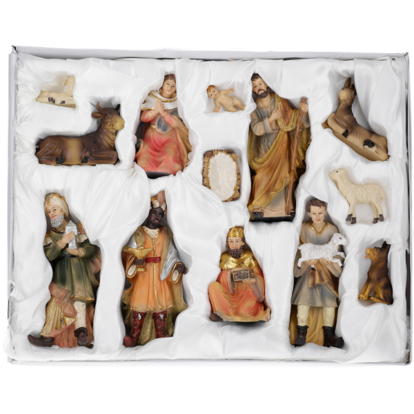 Krippenfiguren "Lukas", Kunstharzcoloriert, 17 cm, 12-teiliges Set im GK