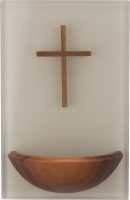 Weihkessel m. Glasrücken, Nussbaumkreuz Weihkessel m. Glasrücken, Nussbaumkreuz