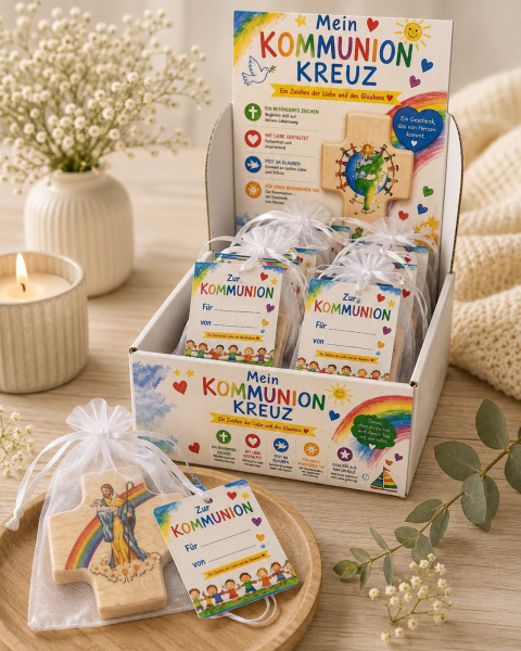 Kinderkreuze 8,5 x 8,5 sortiertVE = 12 Stück im Display