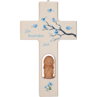Kinderkreuz, Ahornholz, Lebensbaum Kind20x12cm, blau, Swarovski Kinderkreuz, Ahornholz, Lebensbaum Kind20x12cm, blau, Swarovski