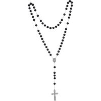 Rosenkranz gekettelt AnkerketteHolzperle, schwarz, 8mm, 51cm Rosenkranz gekettelt AnkerketteHolzperle, schwarz, 8mm, 51cm