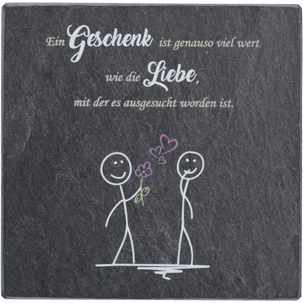 Schiefertafel bedruckt, Ein Geschenk...13x13cm