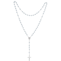 Rosenkranz Alpacca gelötet gekettelt,Lithopal hellblau Rosenkranz Alpacca gelötet gekettelt,Lithopal hellblau