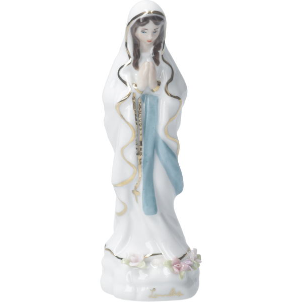 Figur Lourdes Madonna, Porzellan,weiß, coloriert, 12 cm, im Karton