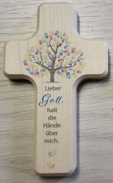 Kinderkreuz natur 10x6 cm"Lieber Got..."