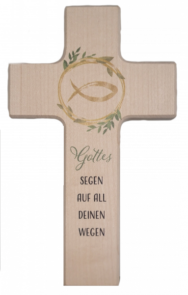 Kinderkreuz 20x12 natur"Gottes segen... "