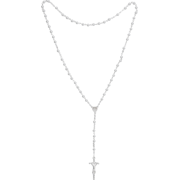 Rosenkranz gekettelt AnkerketteWachsperle, weiß, 4mm, 35cm