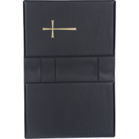 Gebetbucheinband, Kunststoff schwarzmit goldenem Kreuz, VE = 3 Stück Gebetbucheinband, Kunststoff schwarzmit goldenem Kreuz, VE = 3 Stück