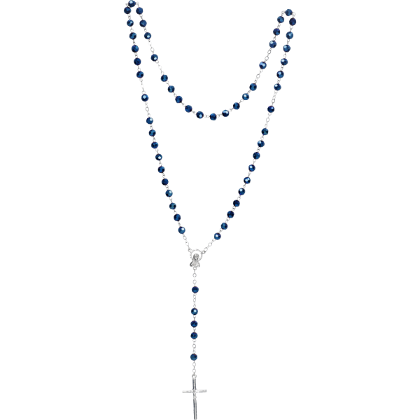 Rosenkranz, geketteltGlasperlen Blau