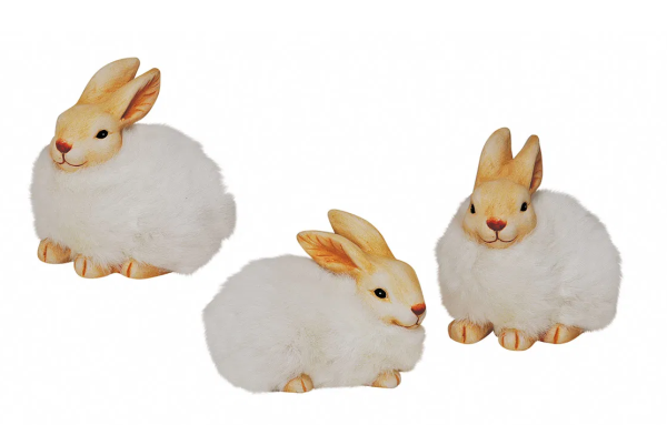 Hase aus Ton mit FellB13xT10xH13cm