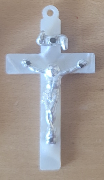 Perlmutt Kreuzchen für Rosenkranz oderKette ca. 3,5 cm Ve = 10 Stück