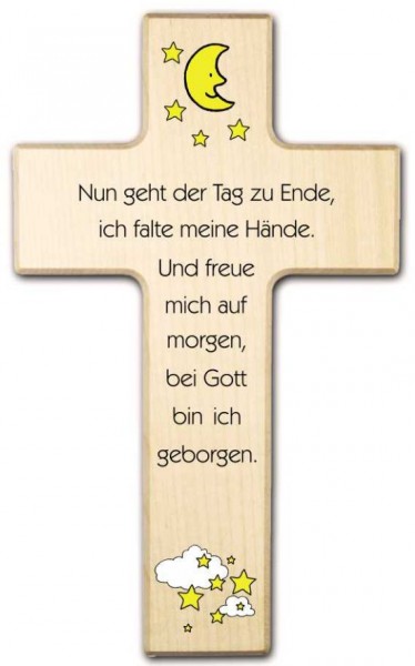 Kinderkreuz "Nun geht der Tag zu Ende.." 15*9 cm