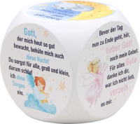 Würfel "Abendgebete"  weiß, 4,9x4,9cm Würfel "Abendgebete"  weiß, 4,9x4,9cm