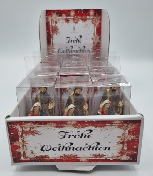 Display "Heilige Familie auf Holzscheibe ca. 6,5 cm VE=15 Stück