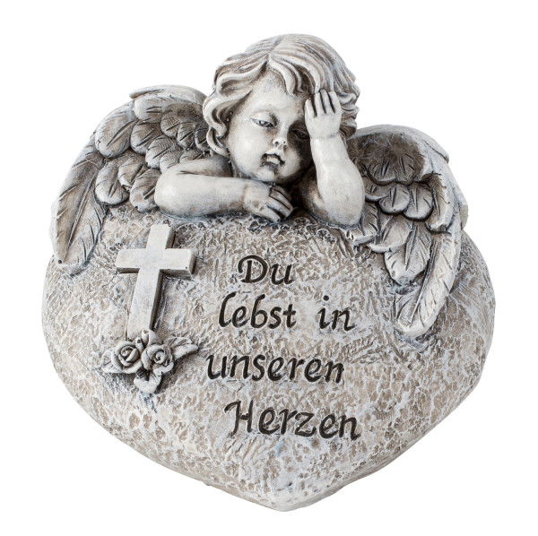 Herz mit Engel "Du lebst in unserem Herz8 x 11,5 cm