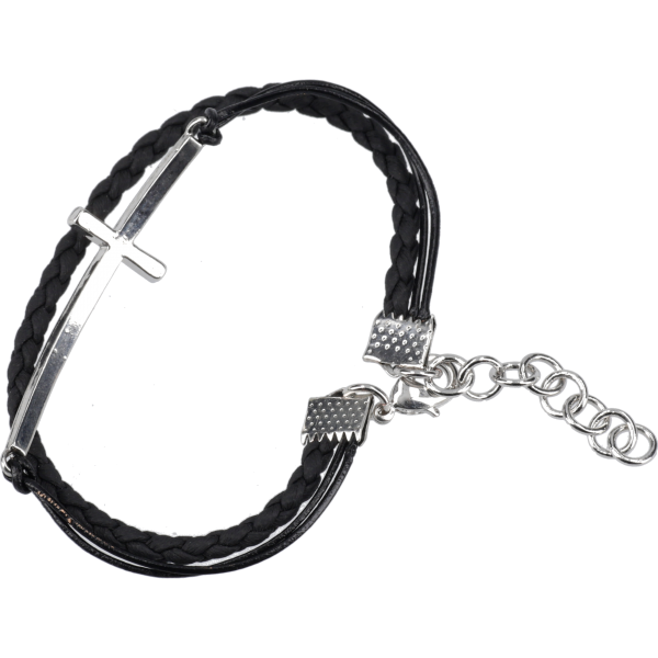 Armband silber m. KristallkreuzHerzanhänger