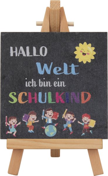 Schiefertafel &quot;Schulkind&quot; 9x9cm