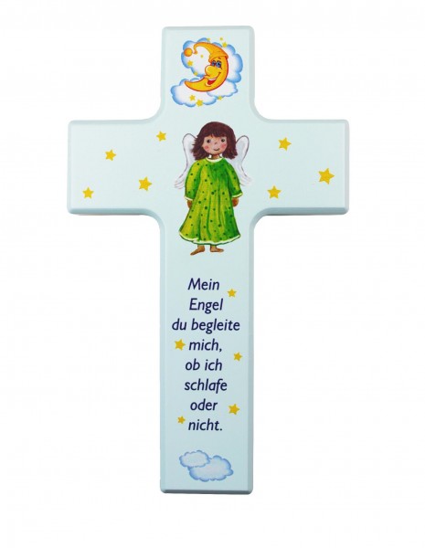 Kinderkreuz &quot;Mein Engel du..&quot; blau