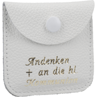 Rosenkranzetui -Kommunion-Leder, weiß, 6,5 x 6,5 cm Rosenkranzetui -Kommunion-Leder, weiß, 6,5 x 6,5 cm