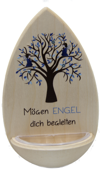 Weihwasserkessel "Engel Blau"m. Edelsteinchen