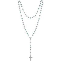 Rosenkranz gekettelt, Glasperle grün7mm, Muranoart, Länge 55cm Rosenkranz gekettelt, Glasperle grün7mm, Muranoart, Länge 55cm