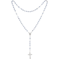 Rosenkranz Alpacca gelötet geketteltSchliffperle Aquamarin Rosenkranz Alpacca gelötet geketteltSchliffperle Aquamarin