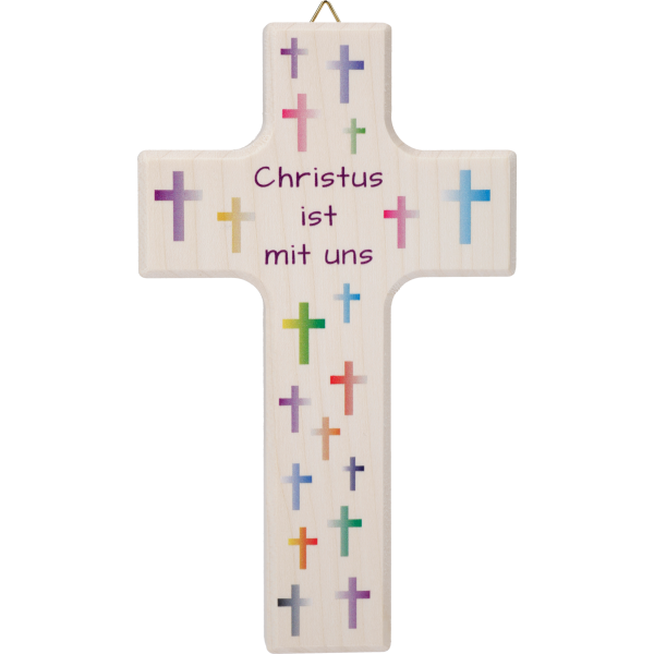 Kinderkreuz, Ahornholz, 15cmMotiv Kreuze bunt