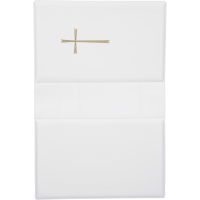 Gebetbucheinband, Kunststoff weißmit goldenem Kreuz, VE = 3 Stück Gebetbucheinband, Kunststoff weißmit goldenem Kreuz, VE = 3 Stück
