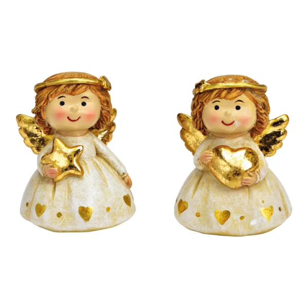 Deko Engel aus Poly, Gold2er-Set, (B/H/T) 6x7x5 cm