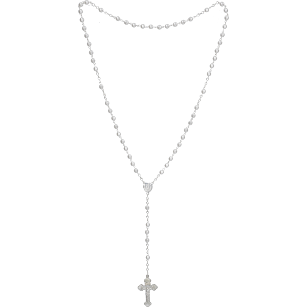 Rosenkranz gekettelt AnkerketteWachsperle, weiß, 5mm, 40cm
